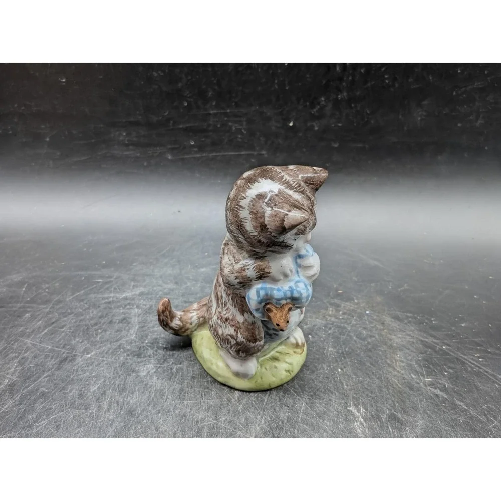 Royal Albert Miss Moppet Beatrix Potter Figurine Cat Mouse England 1989 Vintage